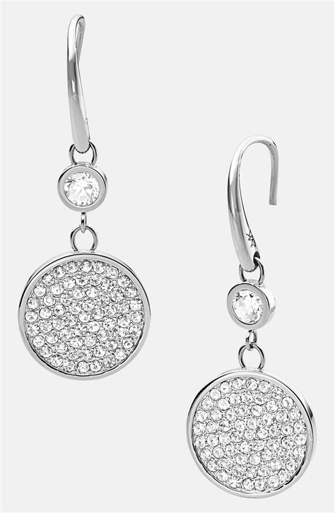 michael kors silver earrings|michael kors silver drop earrings.